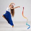 Dance Ribbons, Rainbow Ribbon, Rainbow Twirler Stick, 6.56ft Rhythmic Gymnastics Ribbon, Ribbon Dancer Wand for Kids