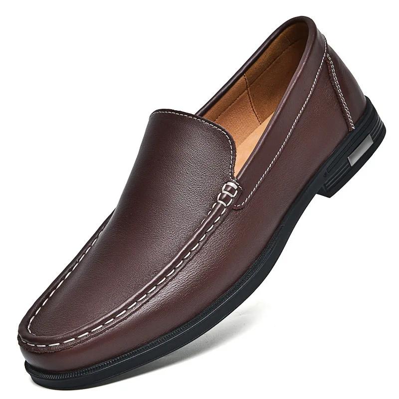 Fashion Genuine Leather Men's Shoes Classics Business Dress Shoes Moccasins Slip on Loafers Driving Shoes for Men Casual Shoe Big SIze48