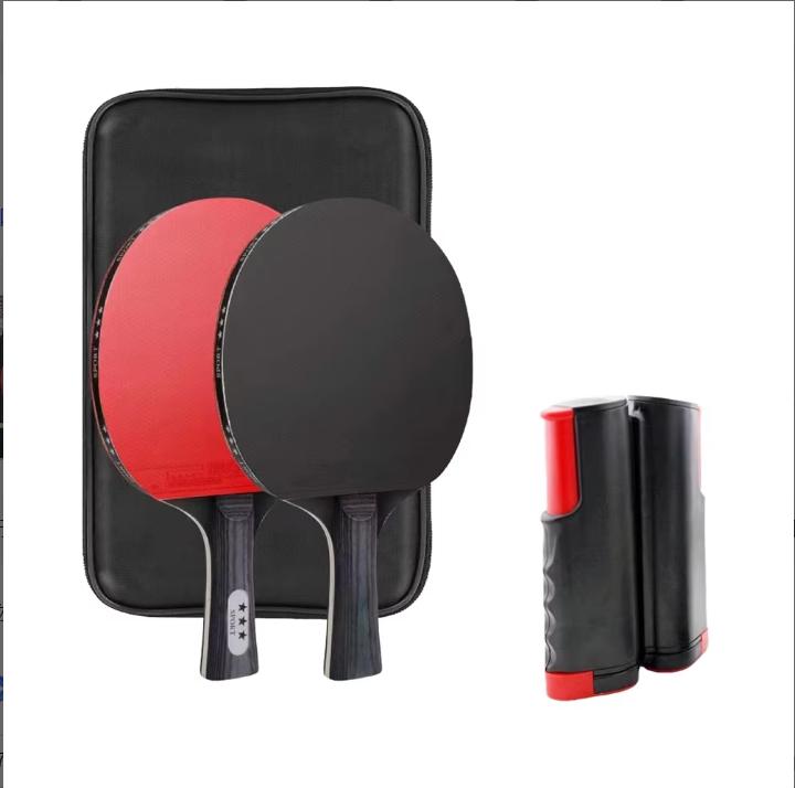 Customized Professional 7-Layer Pure Wood Ping Pong Bat Set Portable Table Tennis Racket 2 Rackets Double Zipper Case