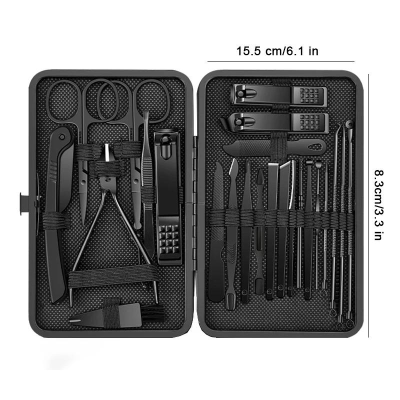 8/12/15/20/24 PCs manicure cutters nail clipper set household stainless steel ear spoon pedicure scissors tool for beauty