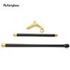Gyllene lyxkurva Linjetyp Gåkäpp Mode Dekorativ käpp Gentleman Elegant Cosplay käppknopp Crosier 93cm