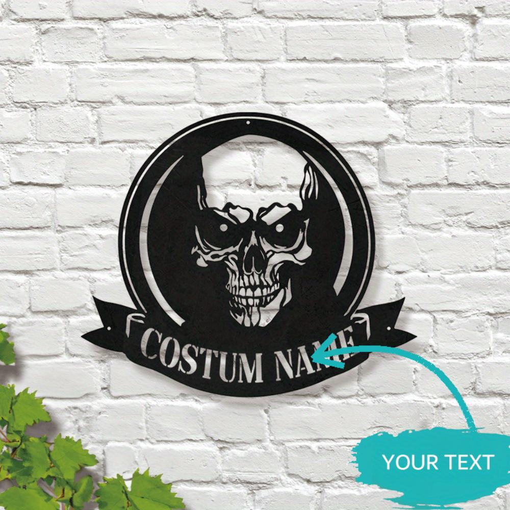 Custom Skull Metal Wall Art Matte Finish Halloween Decor