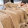Nordic Double-Layer Thick Coral Fleece Blanket Keep Warm and Super Soft Sofa Nap Cover Queen King Quilt with Velvet for Winter