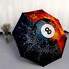 Flame & Water: The Ultimate Billiard Ball ArtworkUmbrella, Portable 3-Fold Umbrella for Men & Women,Christmas Gift ES159
