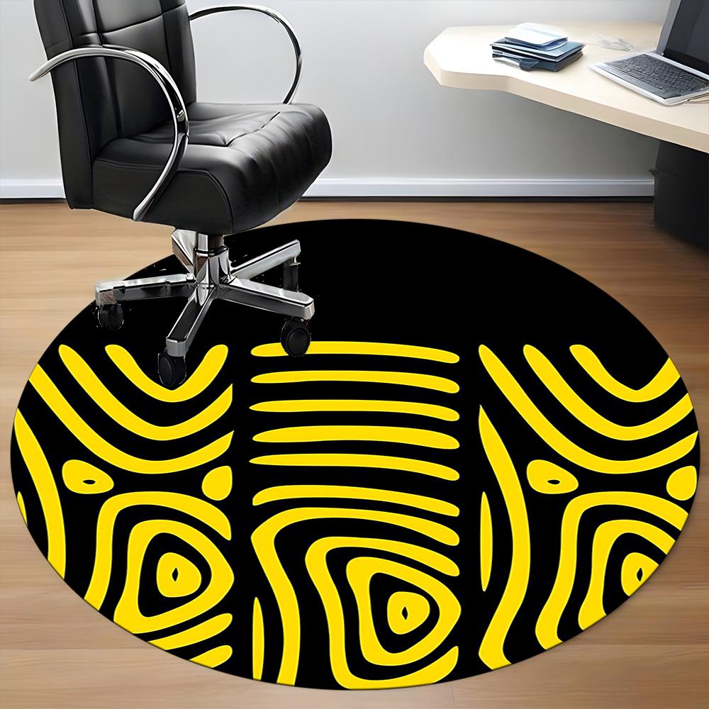 1pc Zebra Stripes Office Round Area Rug, Indoor Mat Suitable ForOffice, Under Office Chairs Bedroom Living Room Home Decor, Room Deco 060