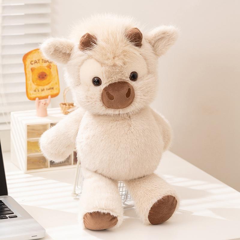 Gerçekçi Su Gaodi Buzağı Peluş Oyuncak Sevimli Peluş Yumuşak Yastık Sakinleştirici İnek Bebek Çocuk Hediyesi İçin
