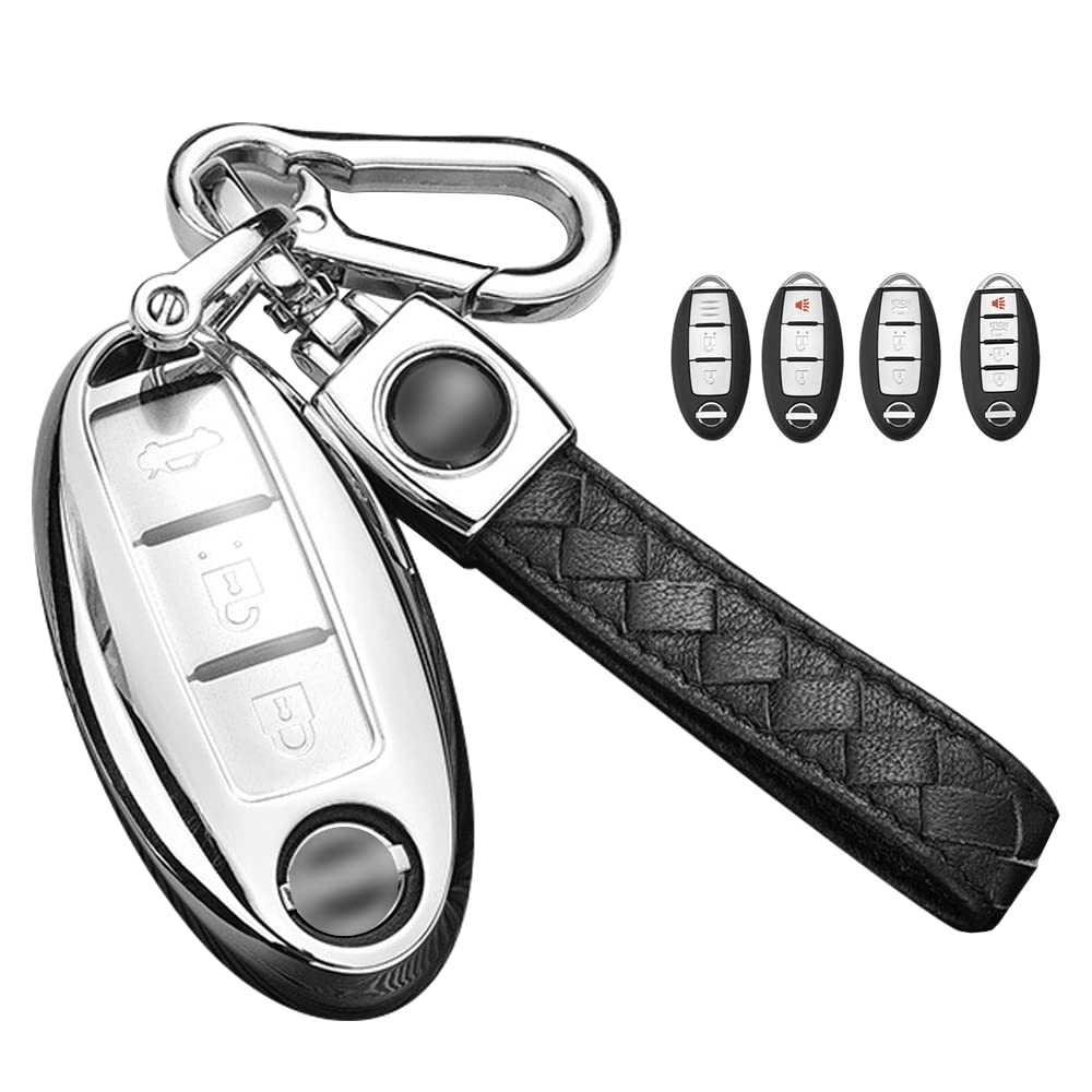 

LETINGFAR Чехол для ключей, Для Nissan, Чехол для смарт-ключа, Крышка для ключа, Держатель для ключей Nissan, 2/3/4 NISSAN-TPU-20-YP-YK-ACY серебряный