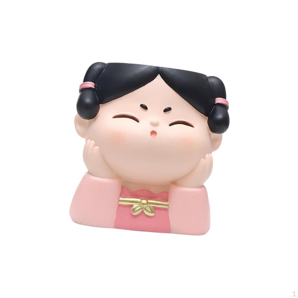 Urocza doniczka na kwiaty w kształcie głowy dziewczynki - wystrój domu i ogrodu