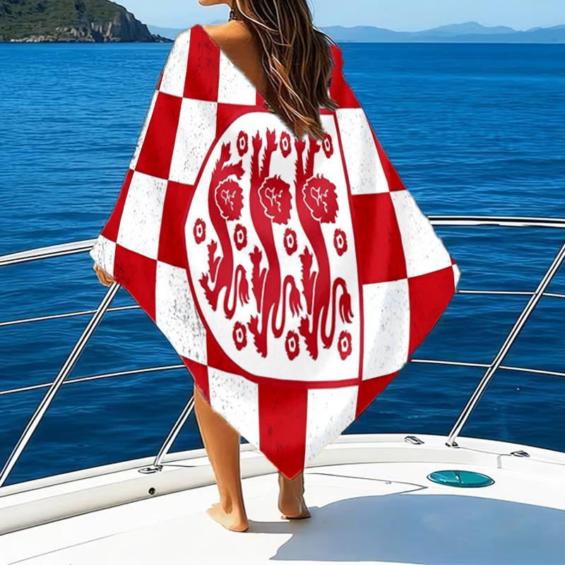 England Football Crest Printed Beach Towel, Super Soft Microfiber, Perfect Gift Birthday, for Pool, Beach, Travel, for family and friends