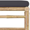 4 Piece Garden Lounge Set with Dark Grey Cushions Bamboo