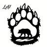 Large Brown Bear Wall Sculpture Metal Hollow Out Art Rustic Forest Landscape Hanging with Paw Nature Inspired Home Ornament Prints Iron Sign