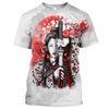 Japanese Geisha Samurai Men's T Shirt Round Neck Casual Short Sleeve Tops Men's Clothing Summer Oversized Harajuku Streetwear