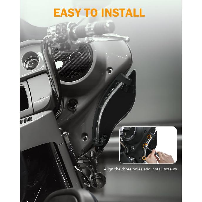 PBYMT Side Wings Air Deflectors, Fairing Side Wing Windshield, Black Adjustable Wind Deflectors Compatible For 2014-2024 Harley Electra Glide Street