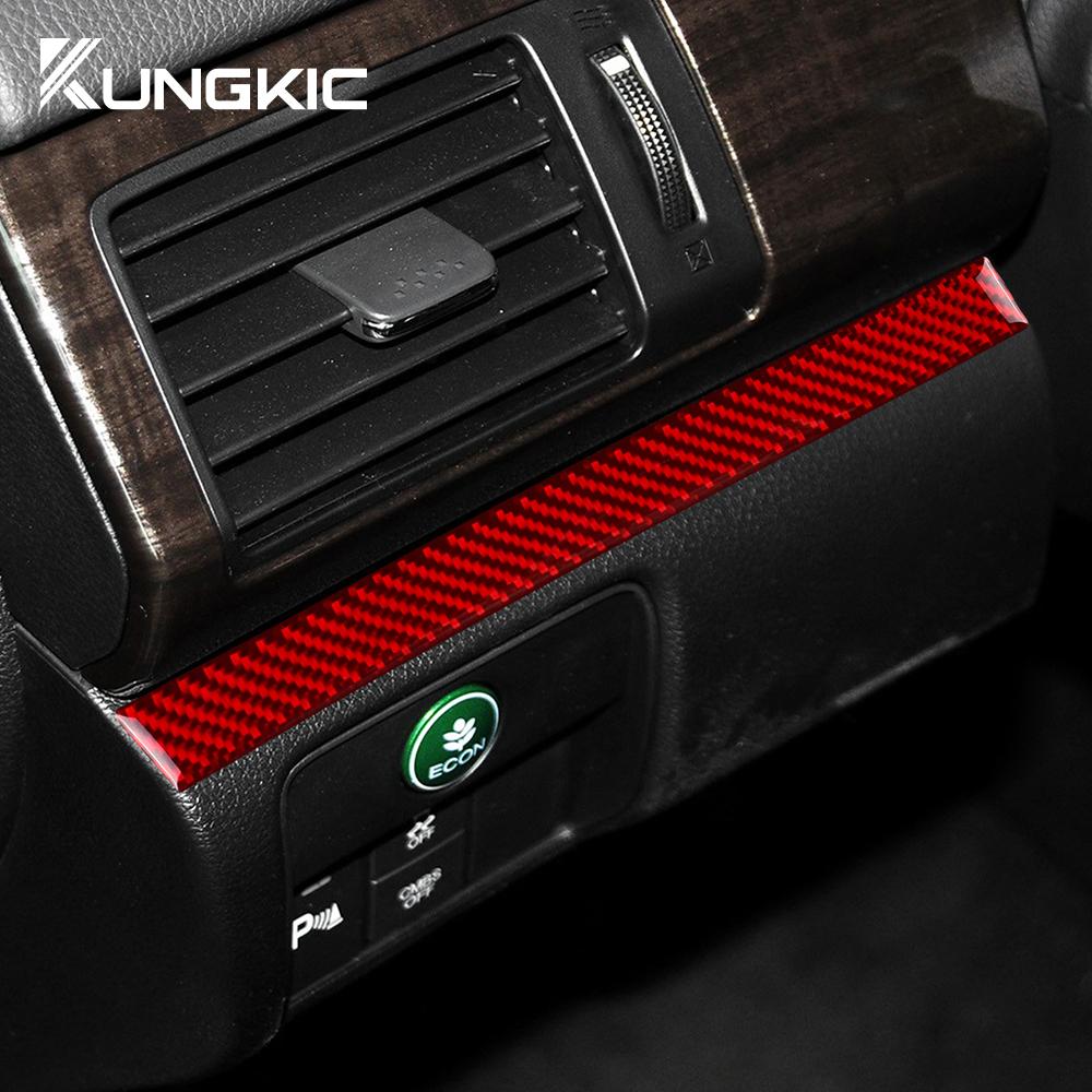 Real Soft Carbon Fiber Sticker For Honda Accord 2013 2014 2015 2016 2017 LHD Car Co-Pilot Instrument Strip Trim Accessories