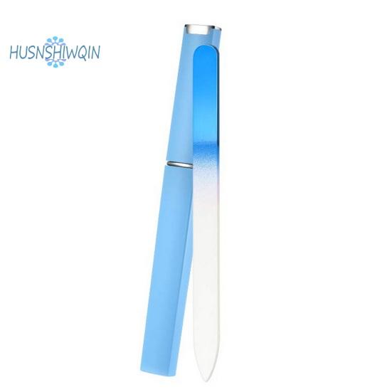 

Пилочка для ногтей из искусственного хрусталя — непористая, прочная, многоразовая маникюрная пилка с ярким дизайном для здоровых ногтей светло-синий