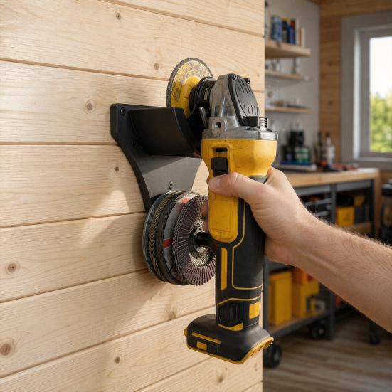 Organizador de Amoladora Angular, Montaje en Pared con Soporte para Almacenamiento de Discos, Soporte para Herramientas de Máquinas de Corte para Amoladora de Alta Resistencia, para Taller Garaje