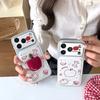 Fashion Plating Leather Line Apple Pattern Phone Case For iPhone 17 Pro 16 15 14 Pro Max Protective Cover Lovely Shockproof Case