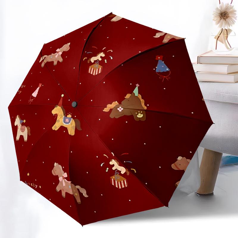 1pc Lucky Pony Party Umbrella That Opens  Closes Automatically  Perfect Gift with a Convenient Folding Mechanism 66
