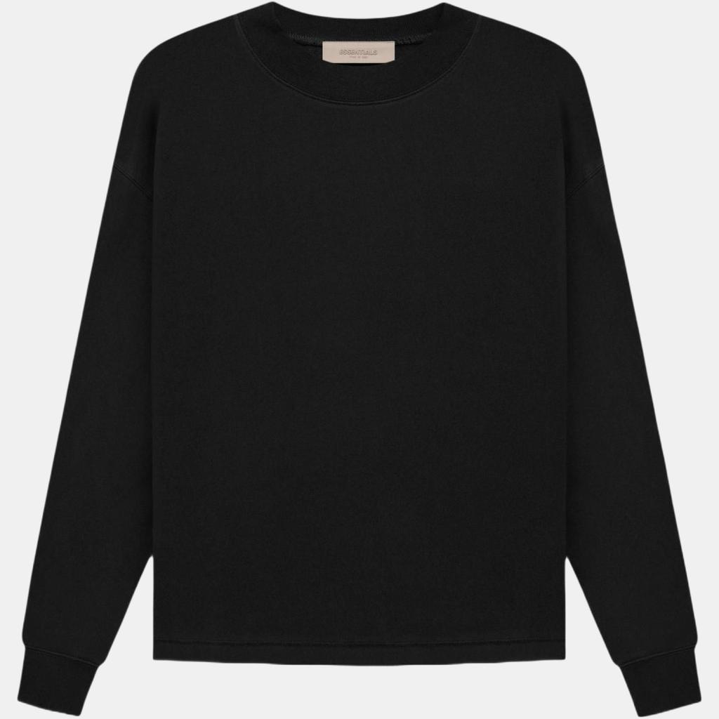 Fear of God Essentials SS22 Relaxed Crew Neck Sweatshirt Unisex Tops Black FOG-SS22-988