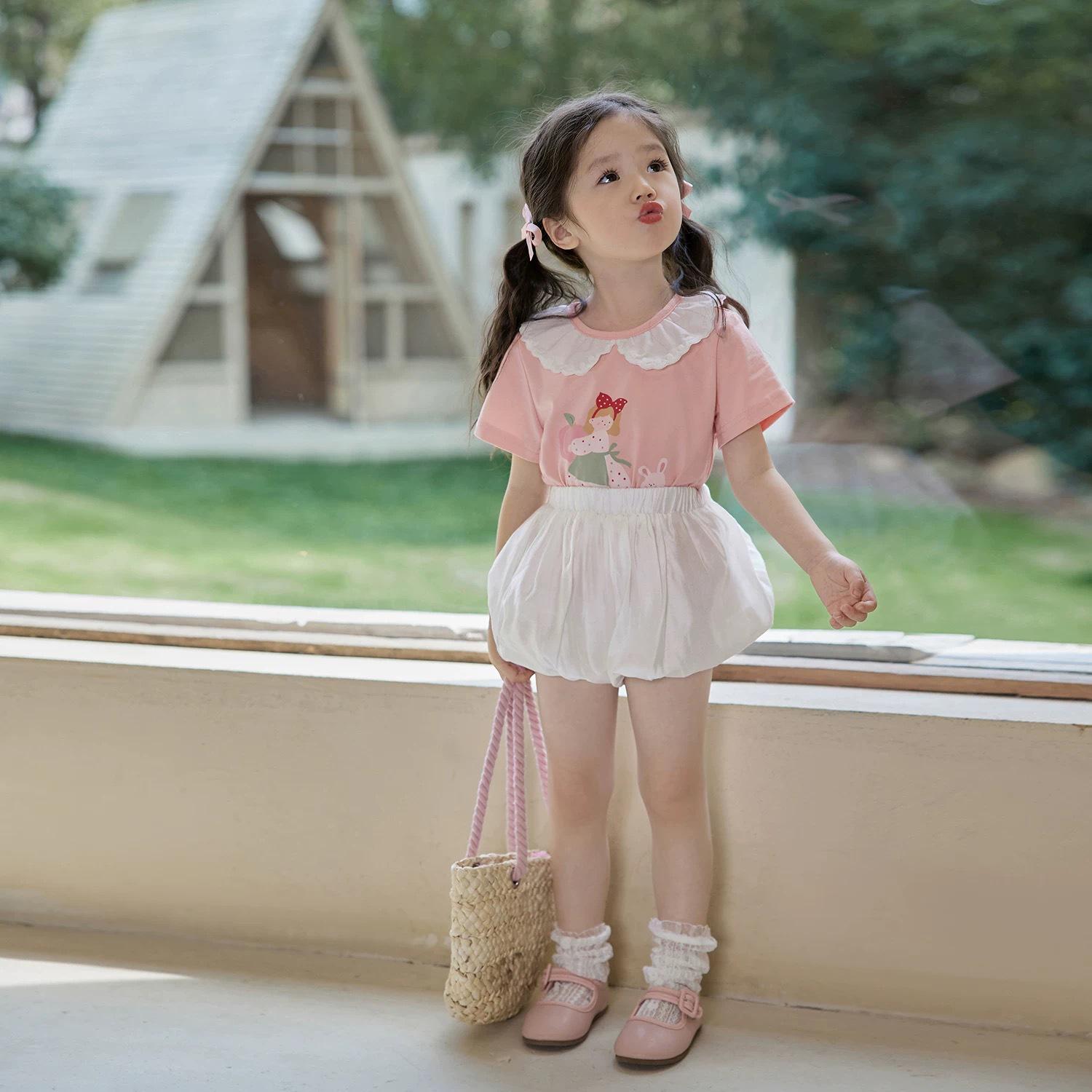 

Девичьи брюки-тыква с пузырями: Летние однотонные шорты-фонарики 130 cm