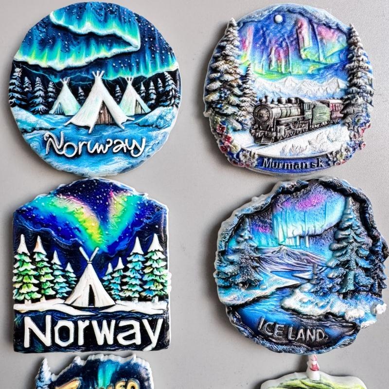 Magneți de frigider Norvegia Finlanda Suedia Islanda Tromso Murmansk Insulele Feroe Suveniruri turistice Autocolante pentru frigider
