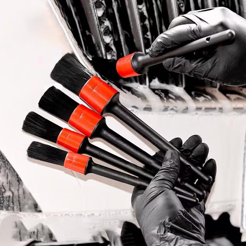 5 Adet Araba Detay Fırçası Seti Premium Fiber Çok Fonksiyonlu Temizleme Fırçası Jantlar Motor İç Mekan Hava Menfezleri İçin Yıkama Kiti