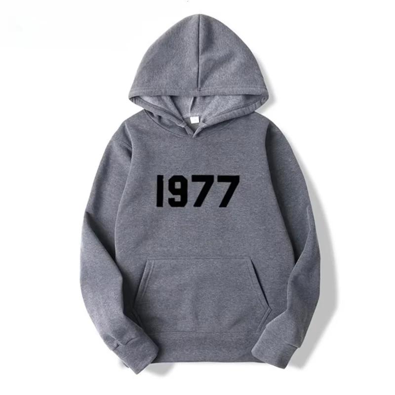2025 vintage back-to-school collection 1977 new style fashionable men's and women's hooded sweatshirt - A trendy hip-hop street