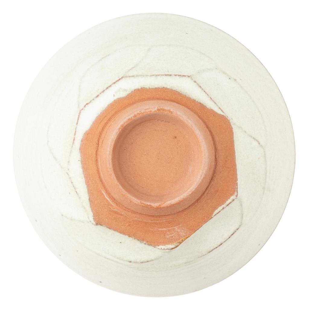 Marui Seito Shigaraki Ware Hechimon Rice Bowl, Diameter 13cm, White Glaze, White, MR-3-4551