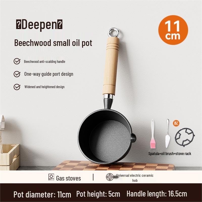 Vertiefter Gusseisen Eier- & Öl-Träufeltopf - Spritzfreies Design mit flachem Boden