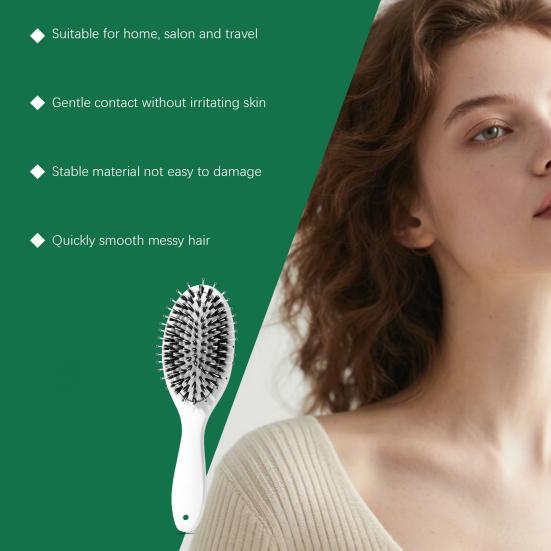 Boar Bristles Hair Brush with Ergonomic Handle Anti-static Scalp Air Cushion Comb Men Women Portable Hair Styling Detangling Brush