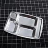 Lightweight 304Stainless Steel Plate Rectangular Divided Plate Dinner Tray
