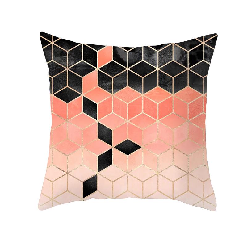 Geometric Sofa Pillow Cover Peach Skin Creative Home Office Cushion Cover Car Cushion