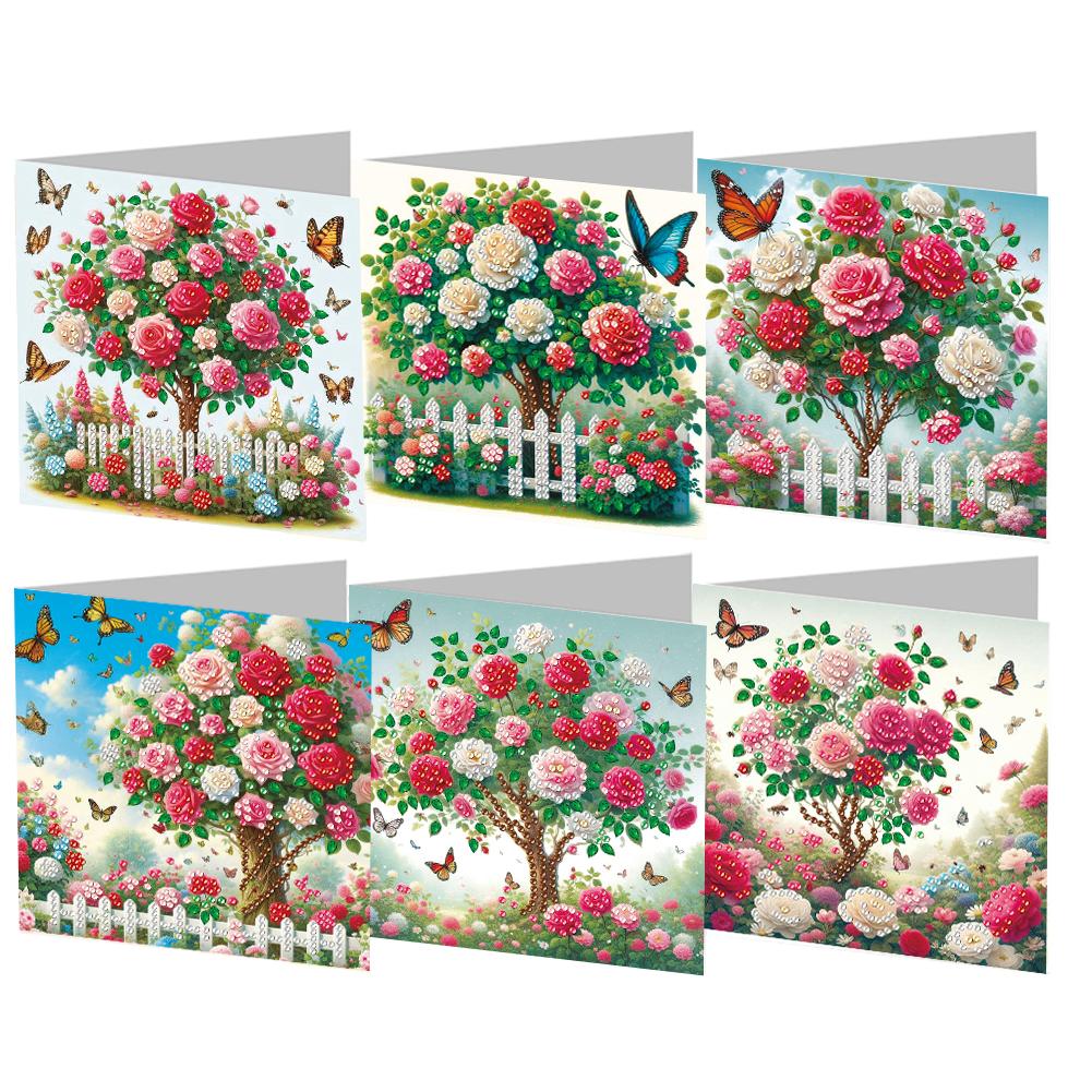 6pcs Diamond Painting Gift Card DIY Diamond Art Greeting Cards Diamond Painting Greeting Thank You Card Arts Crafts for Birthday