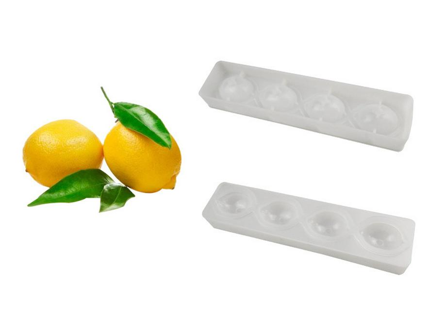 4-håls 3D Citronmousse Silikonkakform för DIY Bakning Franska Chiffondesserter