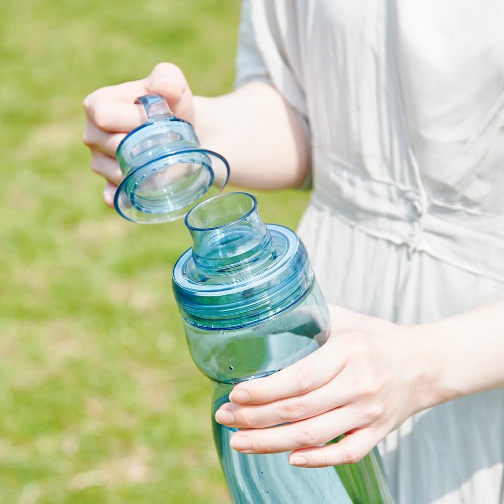 OSK LIPPY Water Bottle 1500mL Blue Made in Japan Lightweight Wide Mouth Easy to Clean With Handle With Gasket Room Temperature Water Bottle BC-1500