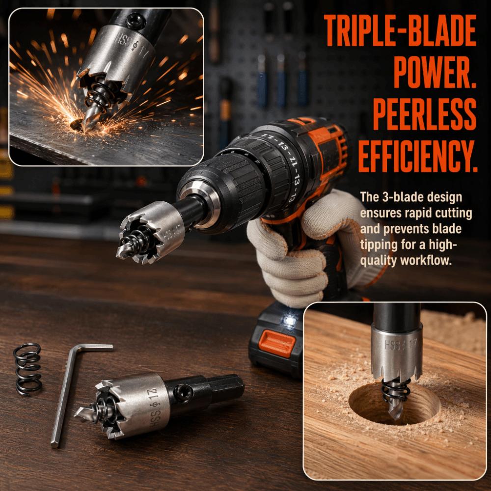High Speed Steel Drill Bit Hole Saw 17mm Diameter High Speed Steel Cutter HSS Drill Bit  For Wood