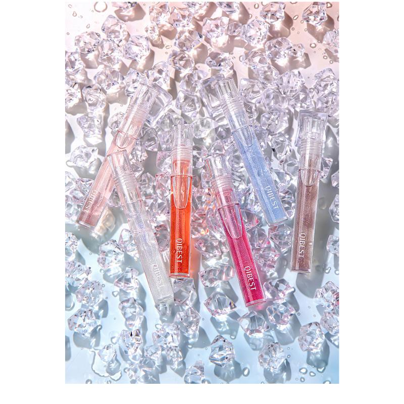 QIBEST Watery Lip Gloss Mirror Glass Lip Glaze Hydratační vyživující vodnatý lesk na rty Transparentní lesk na rty neblednoucí