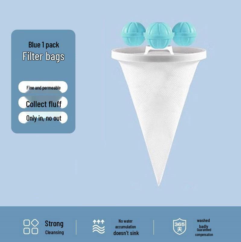 

Universal Washing Machine Lint & Hair Remover - Floating Filter Net & Washing Ball