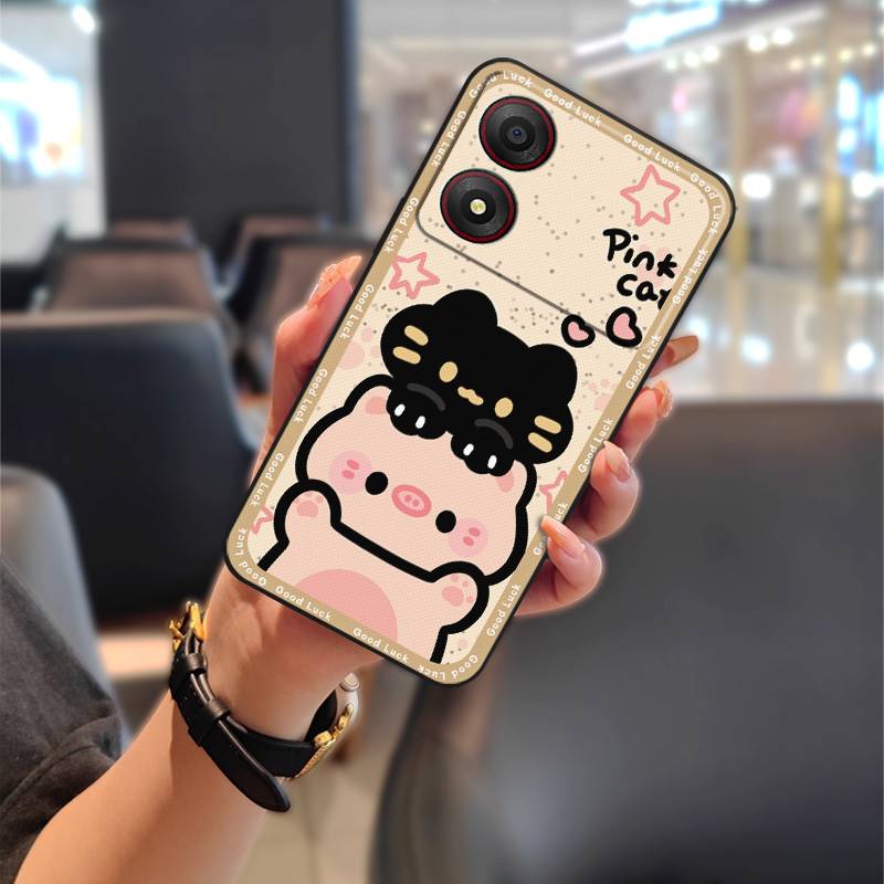 Cute Back Cover Phone Case For ZTE Blade A34 Full Wrap Phone Pouch Anti-dust Anti-knock Graffiti Fashion Design Cartoon