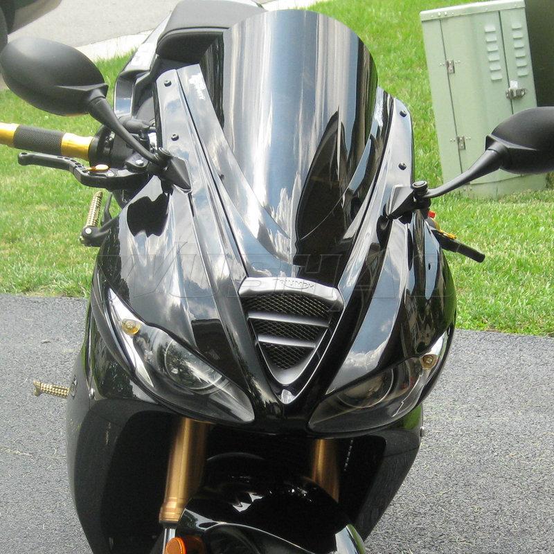 Motorcycle Double Bubble Windshield Windscreen Screen For 2009 2010 2011 2012 2013 Triumph Daytona 675 675R Black Iridium Clear