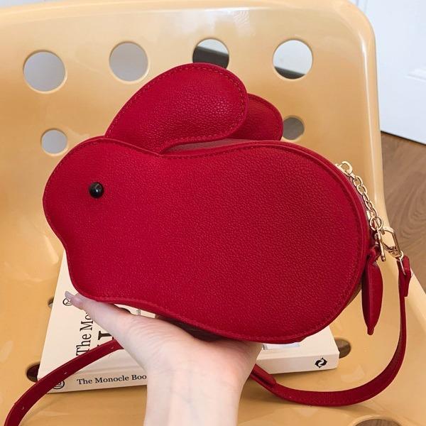 Jahr des Hasen Tasche 2025 neue vielseitige ausländische niedliche Hasentasche Braut Handtasche rot Schulter Messenger Damentasche