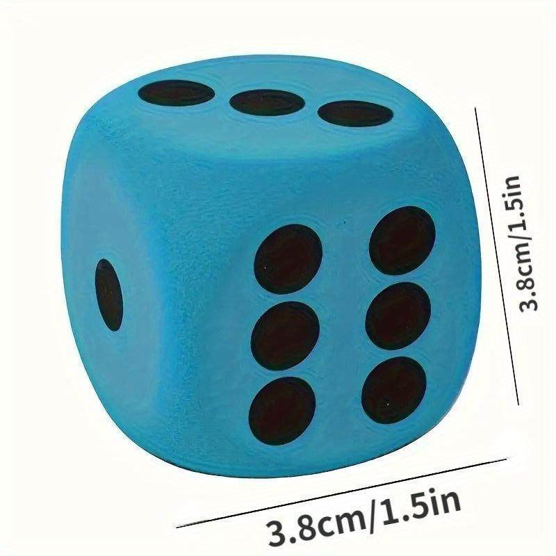 Jumbo 6pcs Soft Foam Dice Set - Vibrant, Fun & Durable Party Accessories for Birthdays, Christmas, Halloween & Gatherings - Assorted Colors