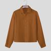 INCERUN Men Turn Down Collar Long Sleeve Loose Casual Texture Shirts Tops