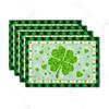 1 Stück St. Patrick's Day Leinen Platzsets Tischdekoration Kleeblatt Irisches Kleeblatt Grüne Tischmatte Hitzebeständiges Platzset für Küchen Dekoration