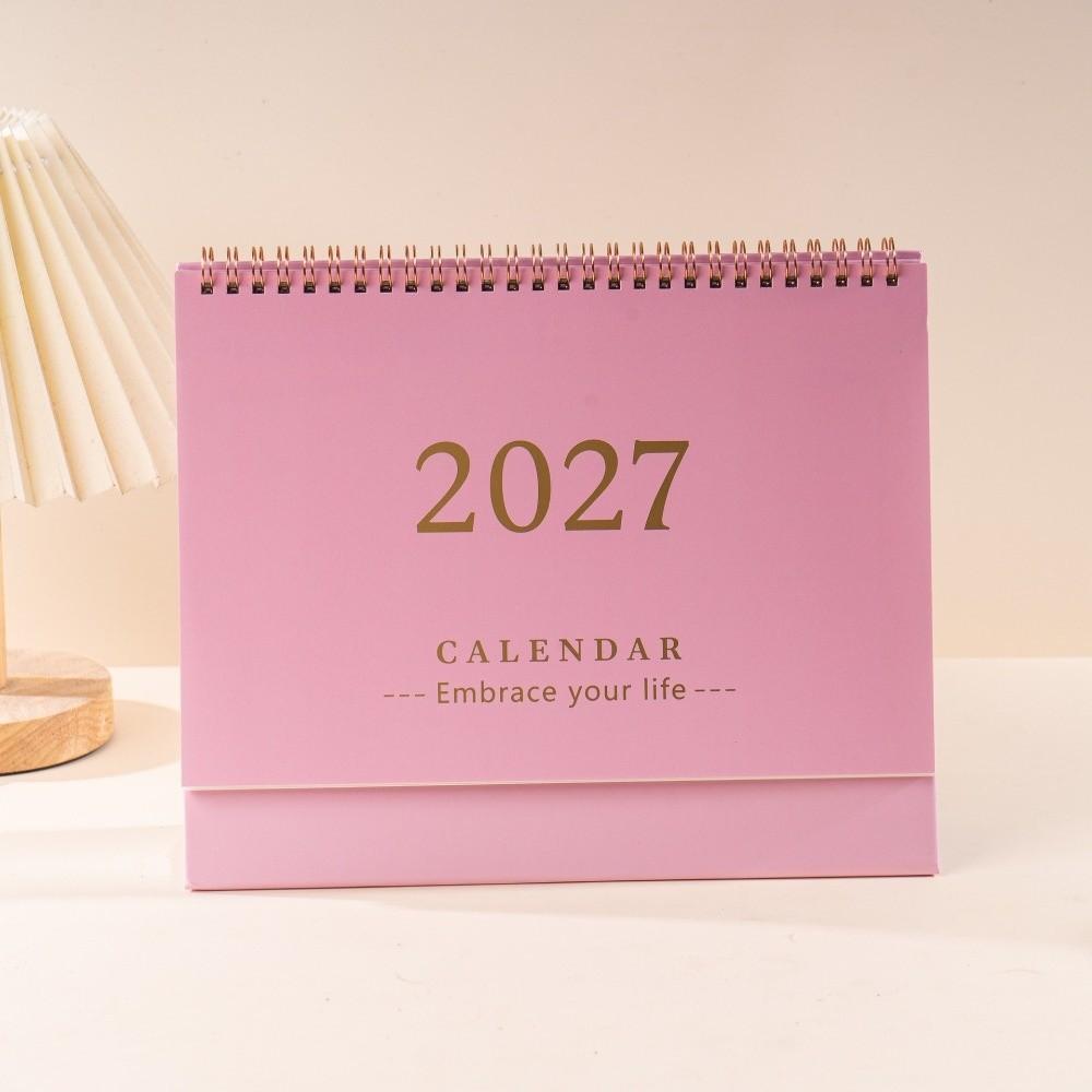 Portable 2027 Desktop Desk Calendar Standing Flip Calendar Academic Planner  Office Supply