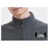 Hengyuanxiang Men's Pure Wool Stand-Collar Zipper Vest