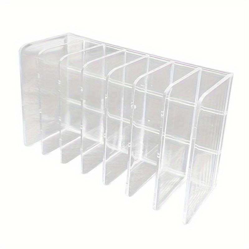 

1pc Plastic Transparent 7-Slot Cosmetic Organizer Multi-Functional Makeup Holder Home Office Bathroom Dressing Table Sorting Box чистий