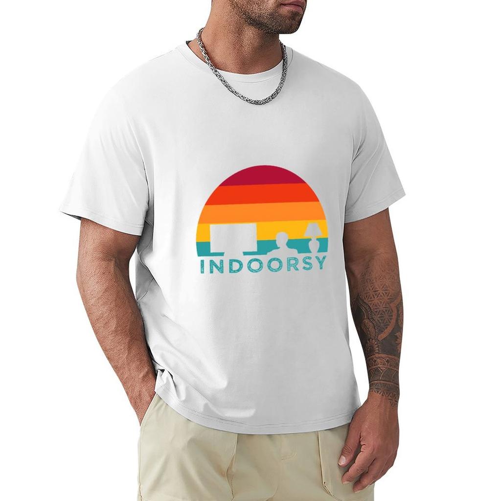Funny Indoorsy Rather Be Inside Indoors Streaming Meme Gift T-Shirt Anime Tshirt Blouse Heavy Weight T Shirts For Men