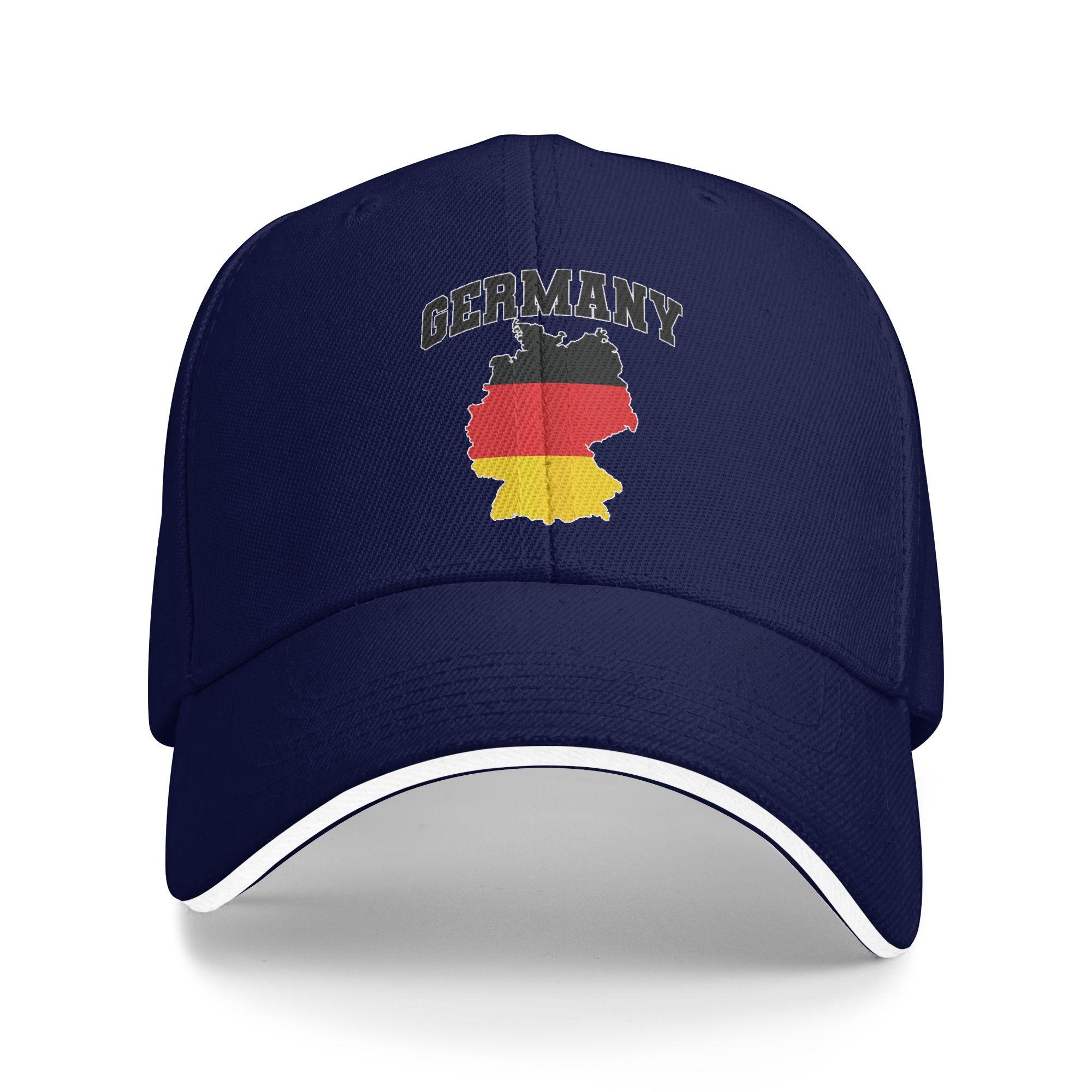 

Map with Flag Germany Casual Baseball Cap Summer Trucker Hat High Quality Outdoor Sports Hip Hop Hats Couple y2k Baseball Caps As Picture темно-синього кольору