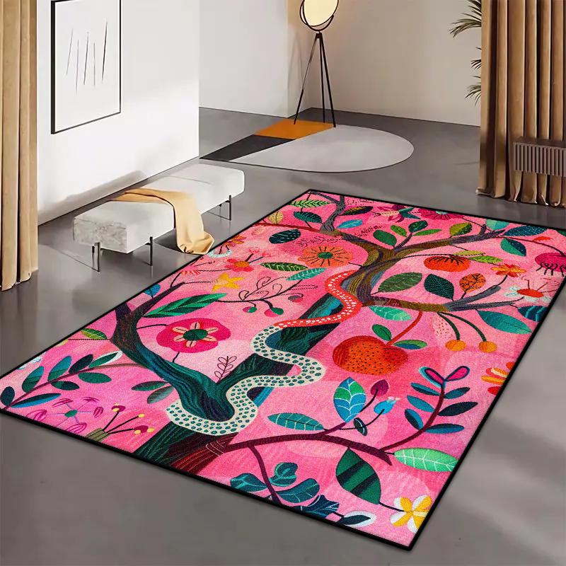 American Abstract Living Room Carpet Modern Decoration Bedroom Bedside Large Rugs Easy Clean Bathroom Non-slip Entrance Door Mat
